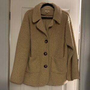 Cozy Tan Sherpa Boutique Jacket